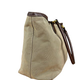 Prada Vintage Jacquard Logo Tote Brown