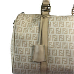 Fendi Vintage Beige Zucca Mini Boston Bag