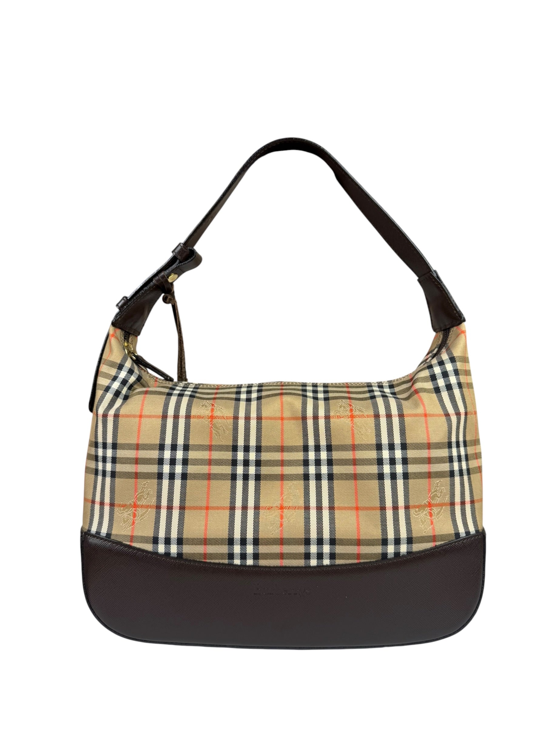 Burberry Vintage House Check Canvas/Leather Shoulder Bag