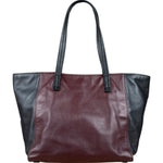 Prada Black/Burgundy Leather Shoulder Tote