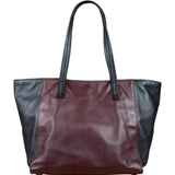 Prada Black/Burgundy Leather Shoulder Tote
