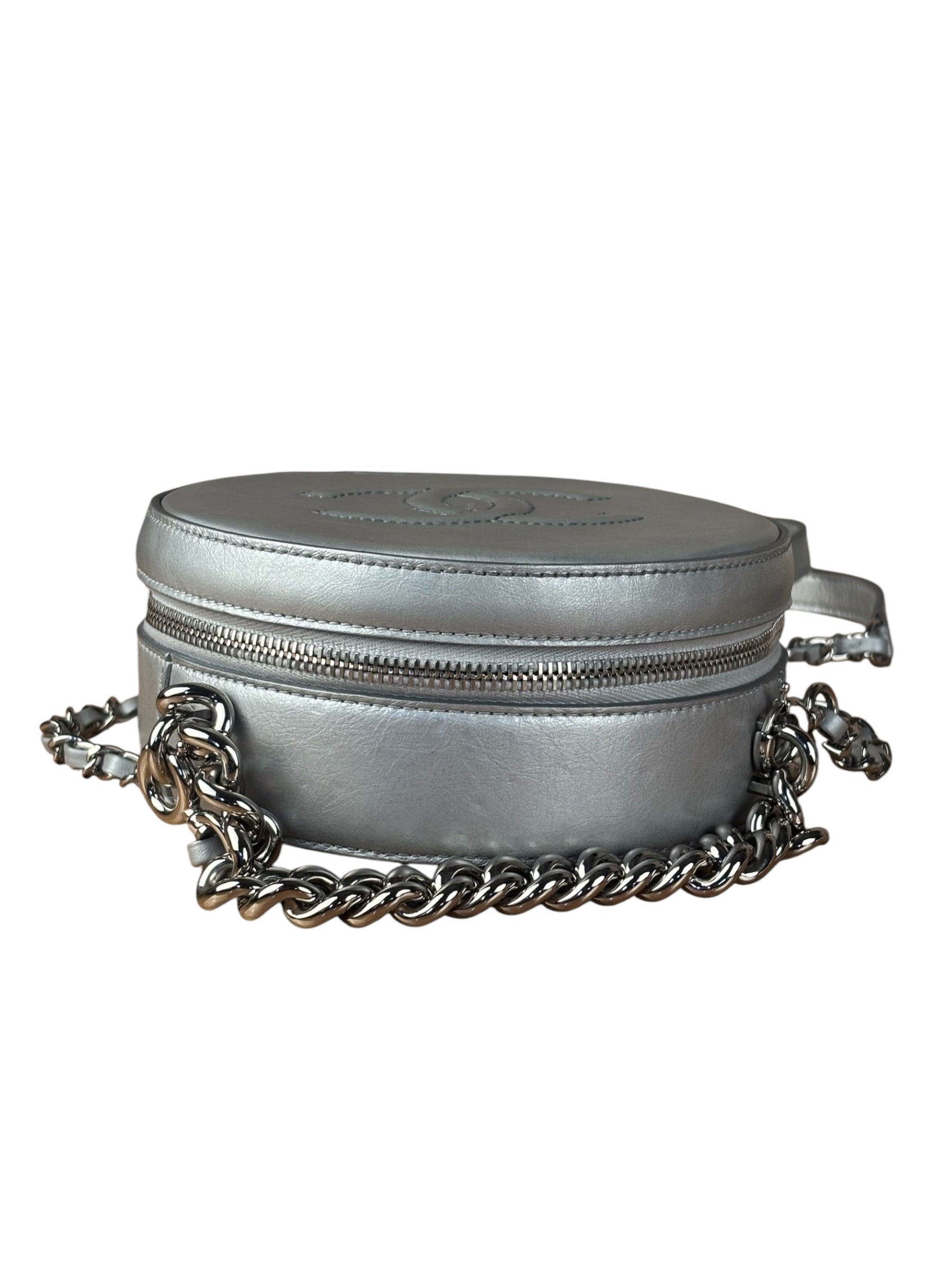 Chanel Silver CC Round as Earth Chain 2Way Bag (Authentic Limited Edition Sample)