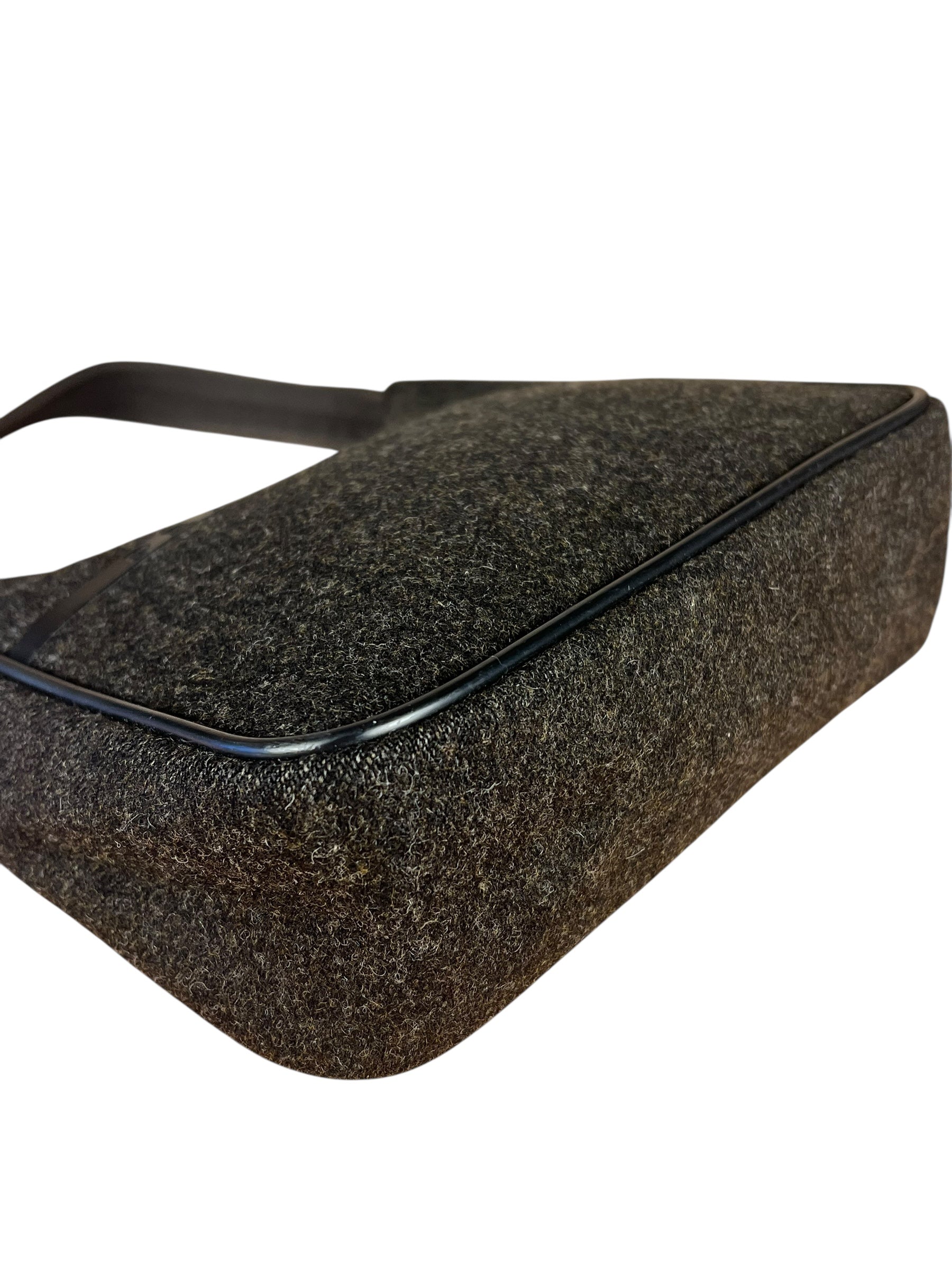 Prada Vintage Dark Grey Wool Pochette