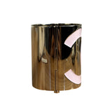 Chanel Pink/Gold Resin CC Wide Cuff