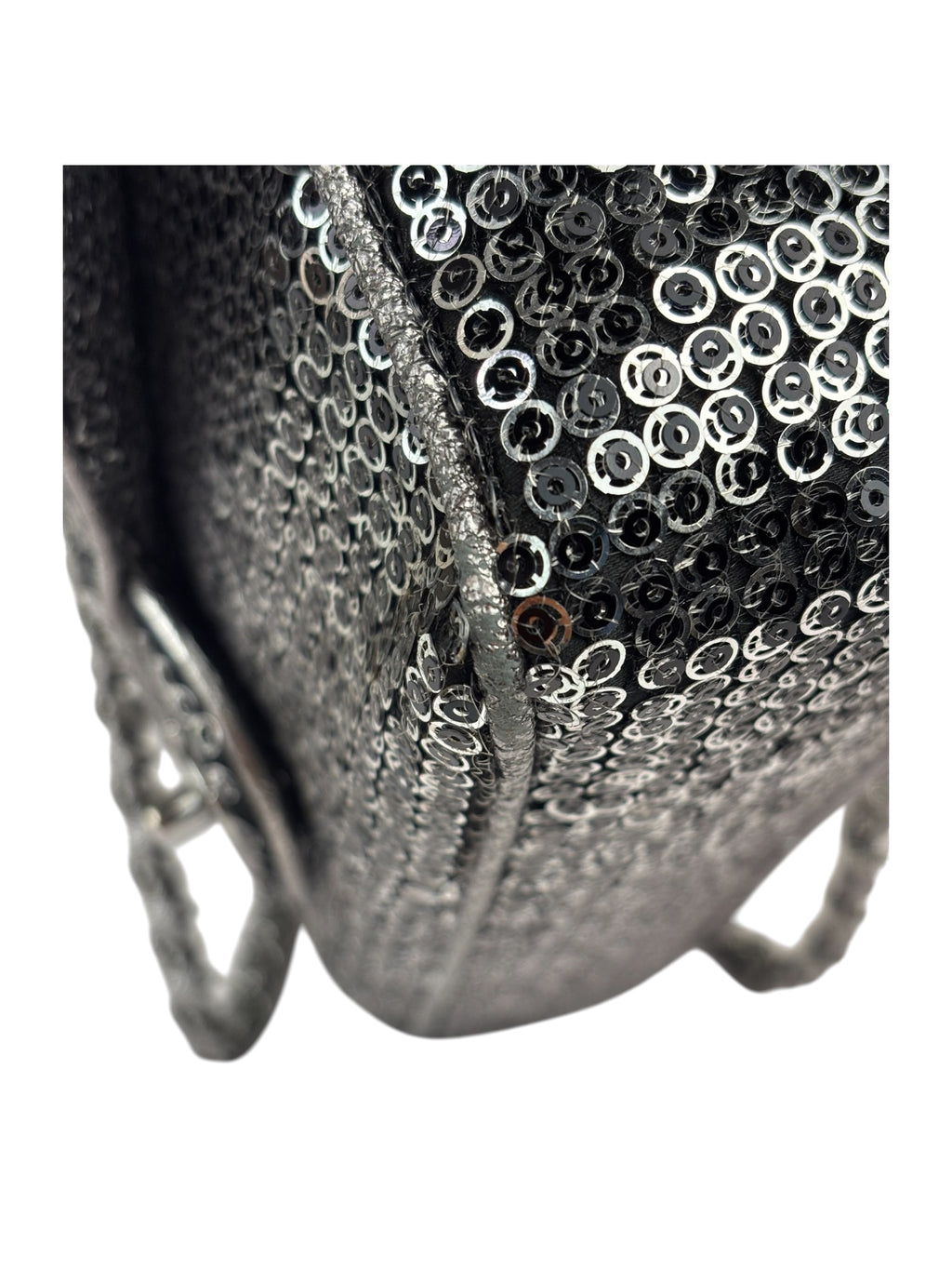 Chanel Silver Sequin East/West Flap Bag 2006