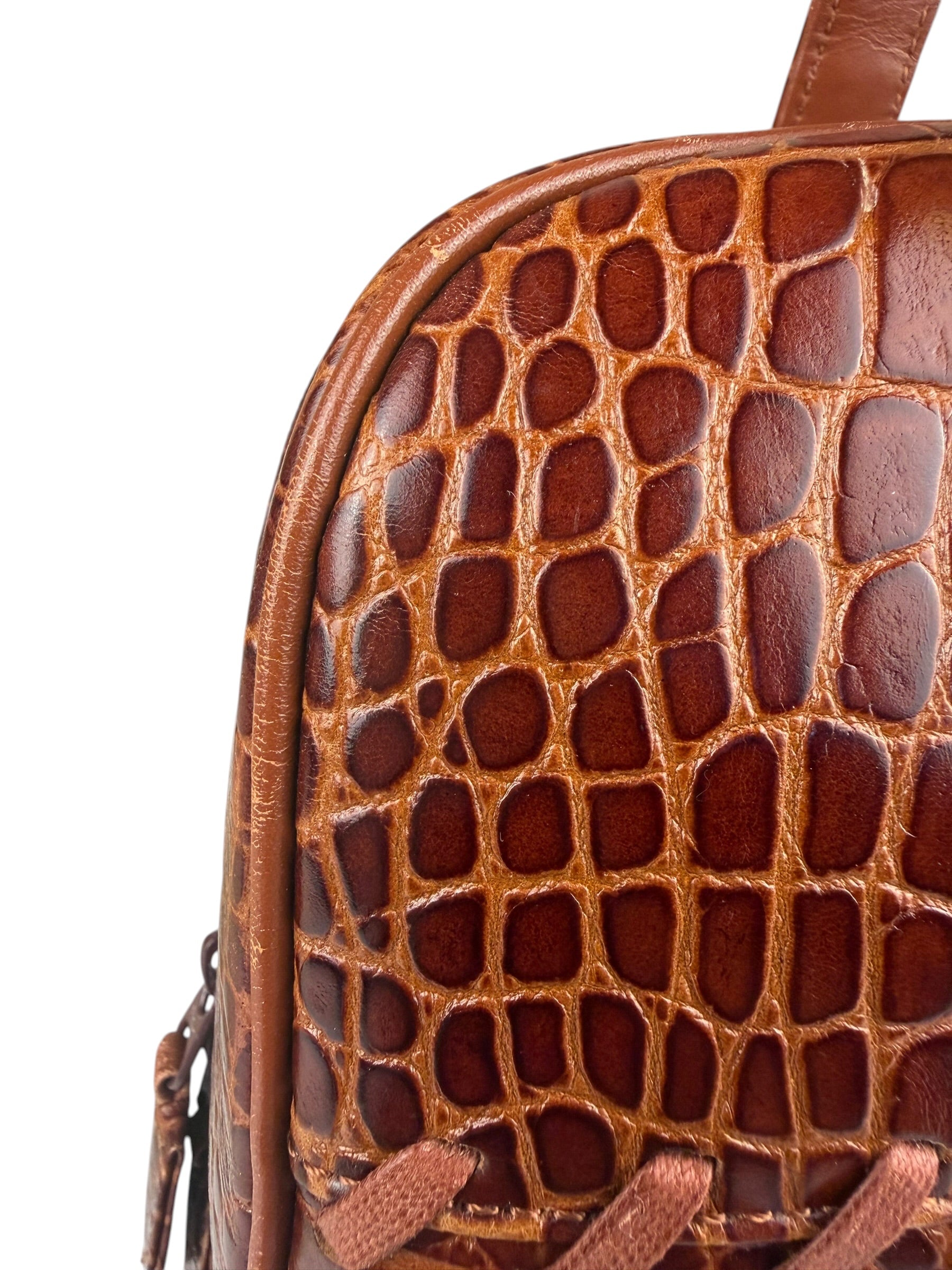 Yves Saint Laurent Vintage Croc-Embossed Leather Handbag