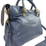 Balenciaga Mist Blue Leather Sunday City Bag