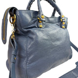 Balenciaga Mist Blue Leather Sunday City Bag