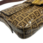 Fendi Brown Vinyl Zucca Baguette