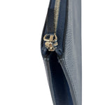 Hermes Navy/Burgundy Silk'In Classique Long Wallet