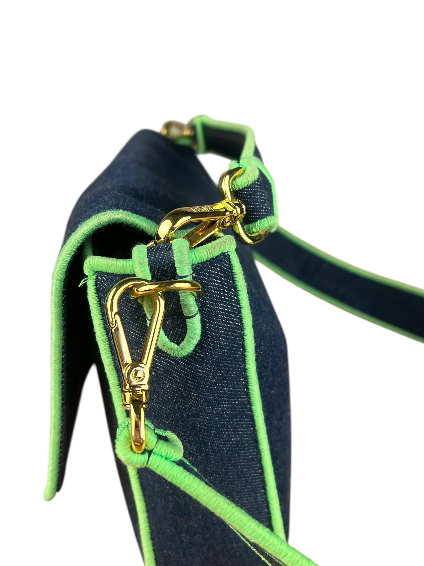 Fendi Denim Baguette NM 2Way Handbag