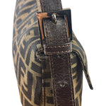 Fendi Brown Leather Trim Baguette