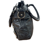 Balenciaga Black Leather Moto City Two-Way Bag