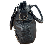 Balenciaga Black Leather Moto City Two-Way Bag