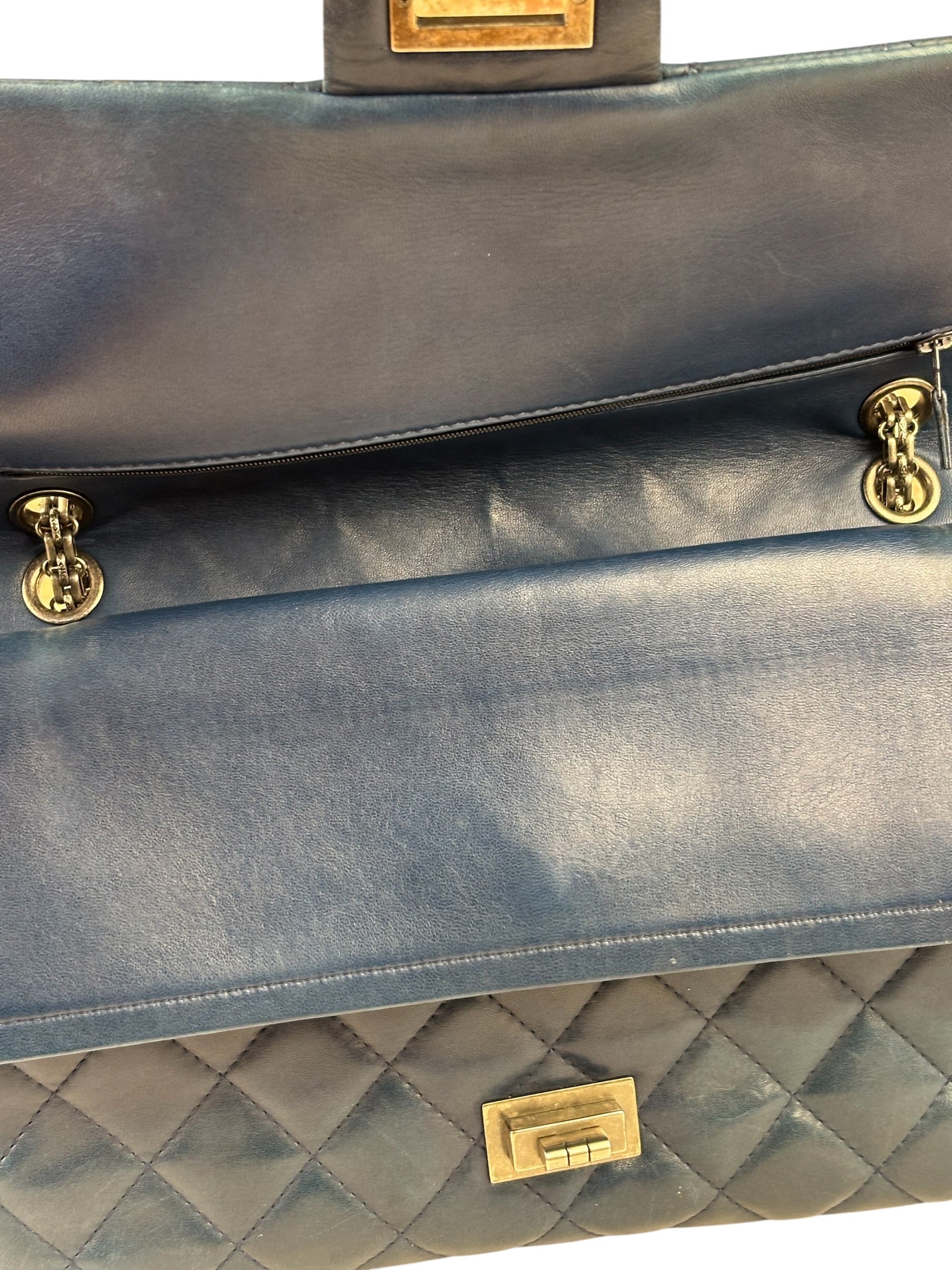 Chanel Blue Reissue 225 Double Flap Bag 1991