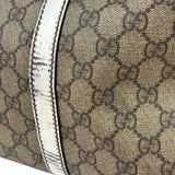 Gucci Beige/White Leather Trim GG Joy Boston Bag