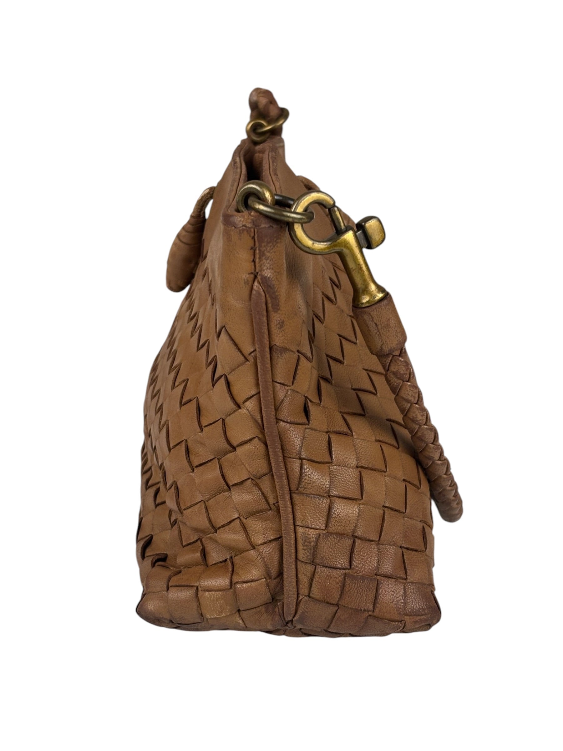 Bottega Veneta Brown Woven Intrecciato Pochette