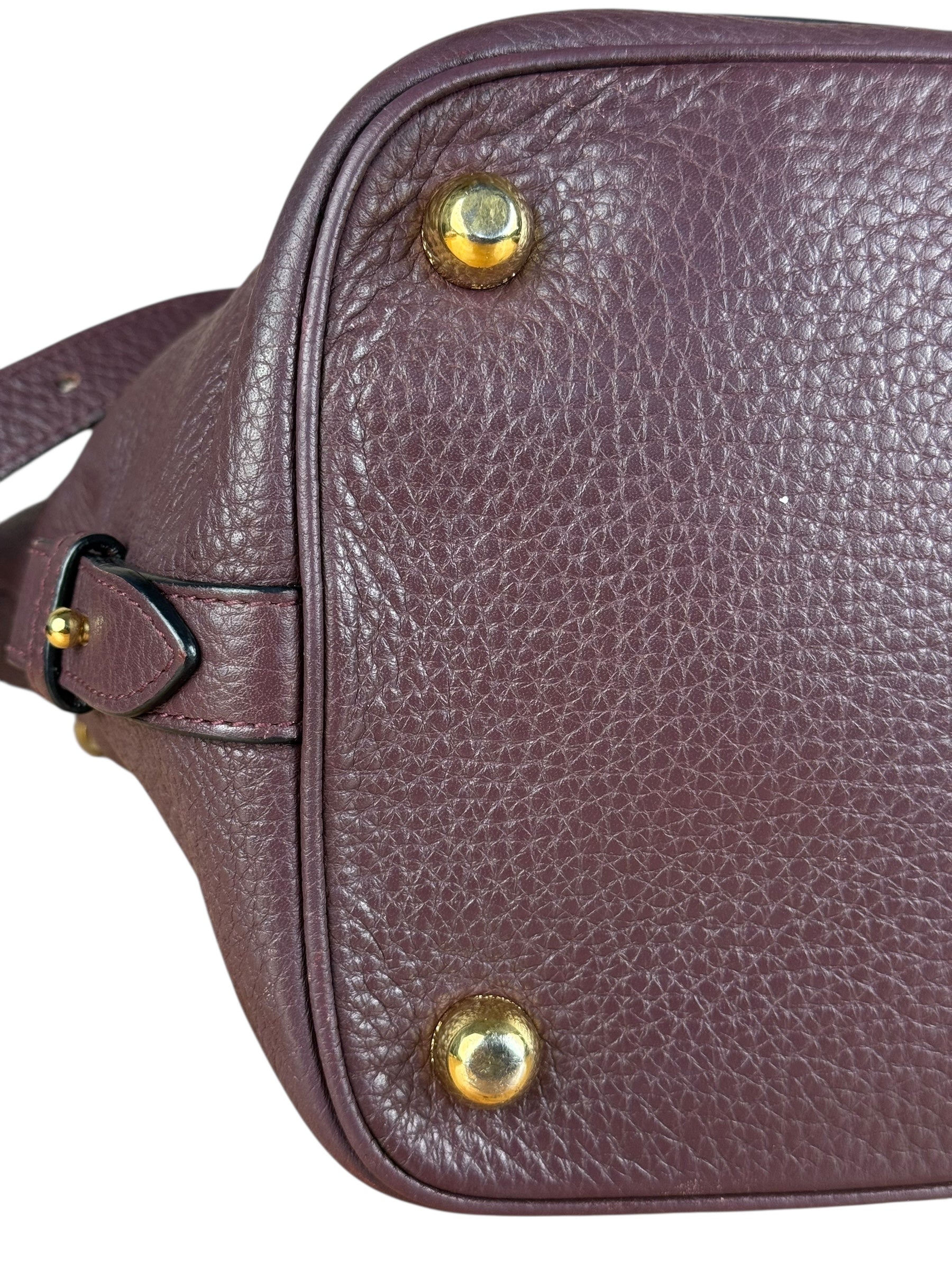 Loewe Purple Leather Ostrich Front 2Way Handbag