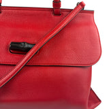 Gucci Red Bamboo Daily Leather Bag
