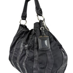 Prada Black Tessuto Nylon/Leather Waves Shoulder Bag