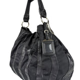 Prada Black Tessuto Nylon/Leather Waves Shoulder Bag