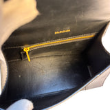 Balenciaga Black Leather Hourglass Handbag