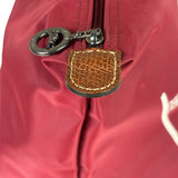 Longchamp Red Leather Trim Le Pliage Paris Eiffel Tower Tote Bag