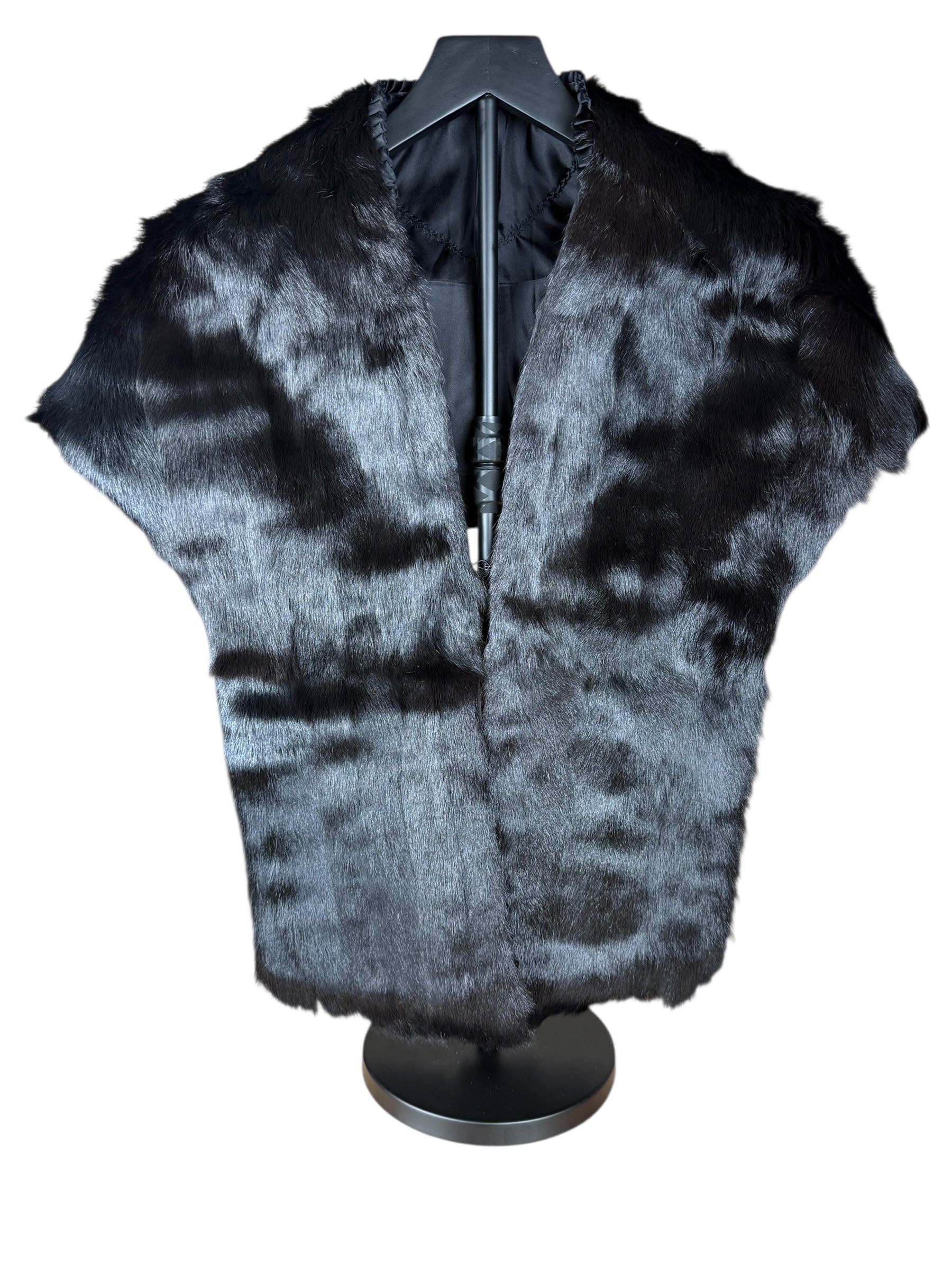 Vintage Black Fur Shawl