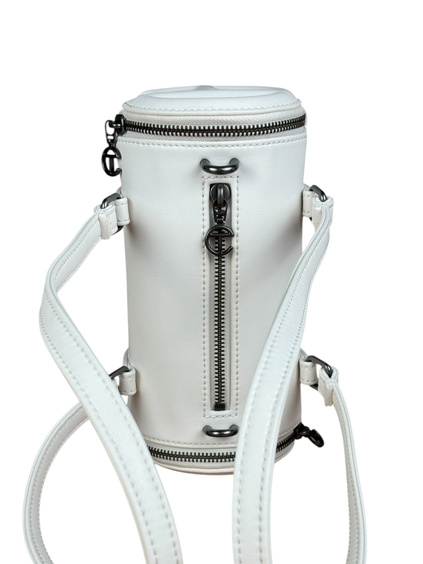 Telfar White Leather Duffle Two-Way Bag