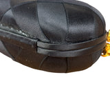 Chanel Black Satin Quilted Chain Clutch 2019