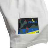 Prada White Graphic Race Car Print T Shirt