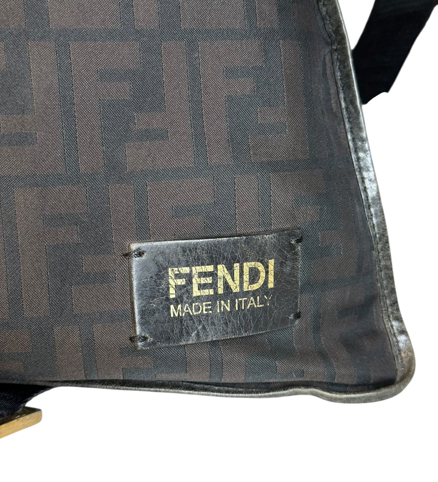 Fendi Black Zucca Canvas Chef Shoulder Bag