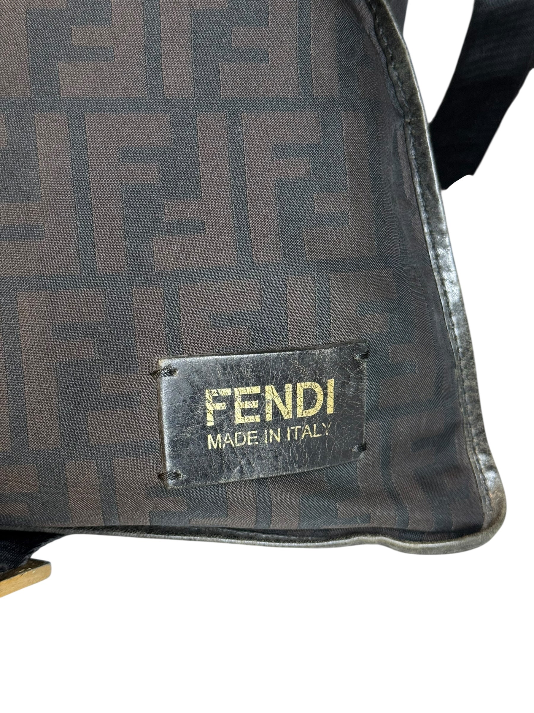 Fendi Black Zucca Canvas Chef Shoulder Bag