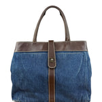 Chanel Denim CC Leather Lined Tote Bag 2001