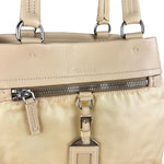 Prada Beige Nylon/Leather Shoulder Bag