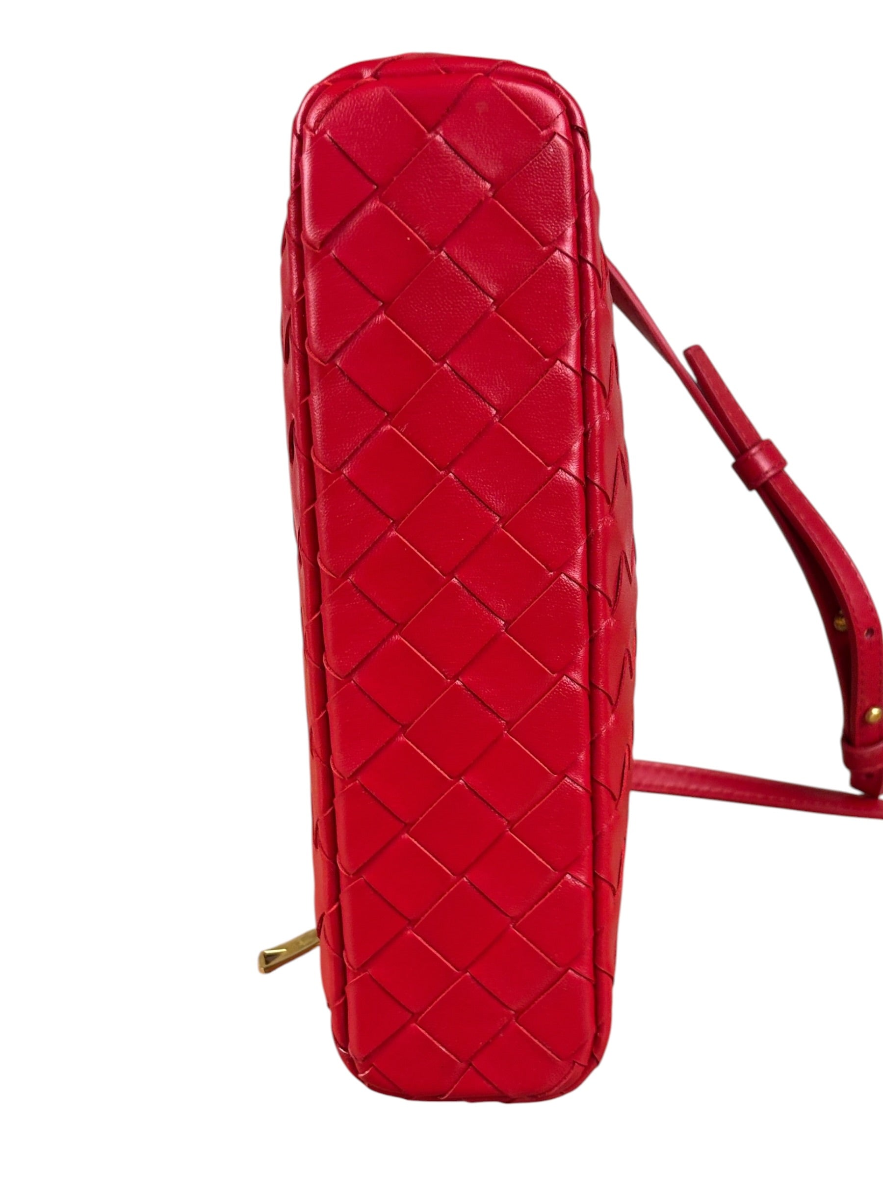 Bottega Veneta Red Intrecciato Leather Crossbody Bag