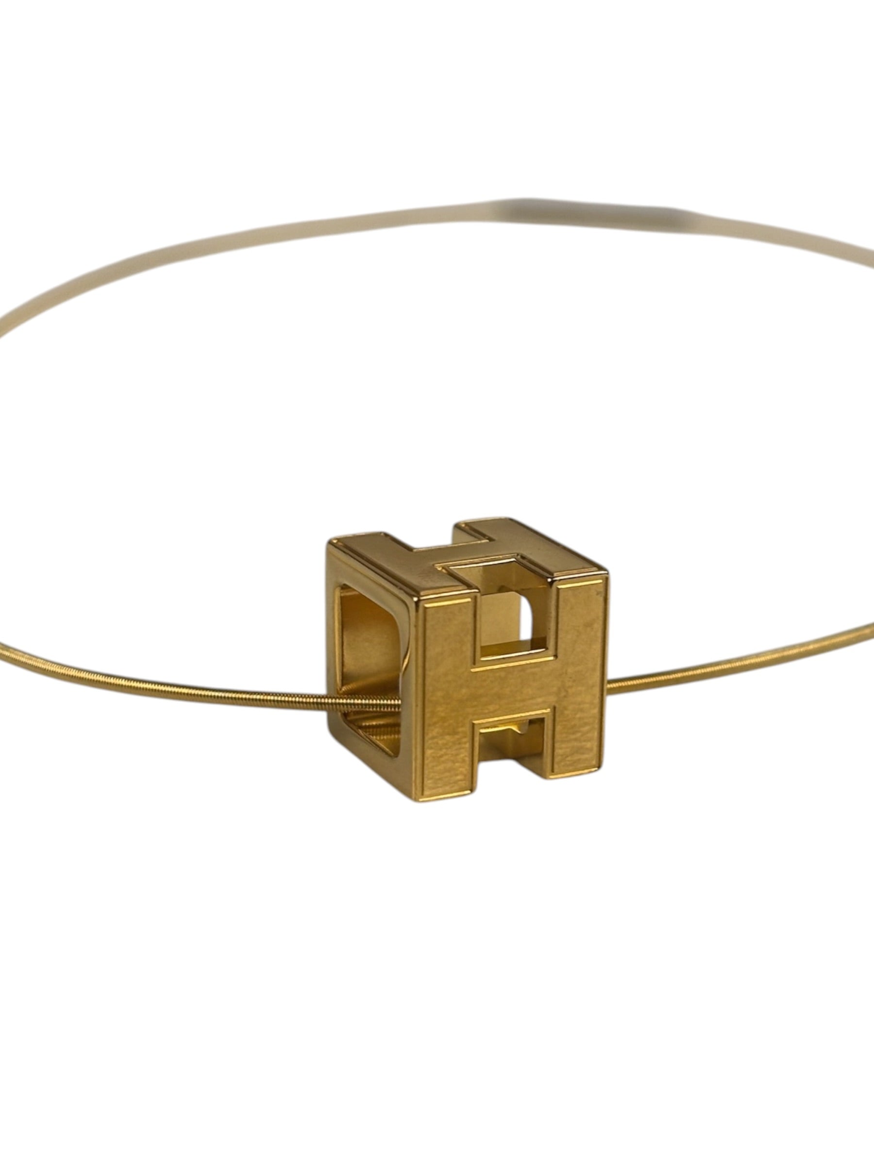 Hermes Cage d'H Gold Plated Pendant Necklace