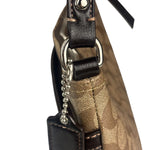 Coach Brown Leather Trim Signature Peyton File Crossbody