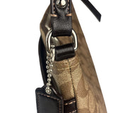 Coach Brown Leather Trim Signature Peyton File Crossbody