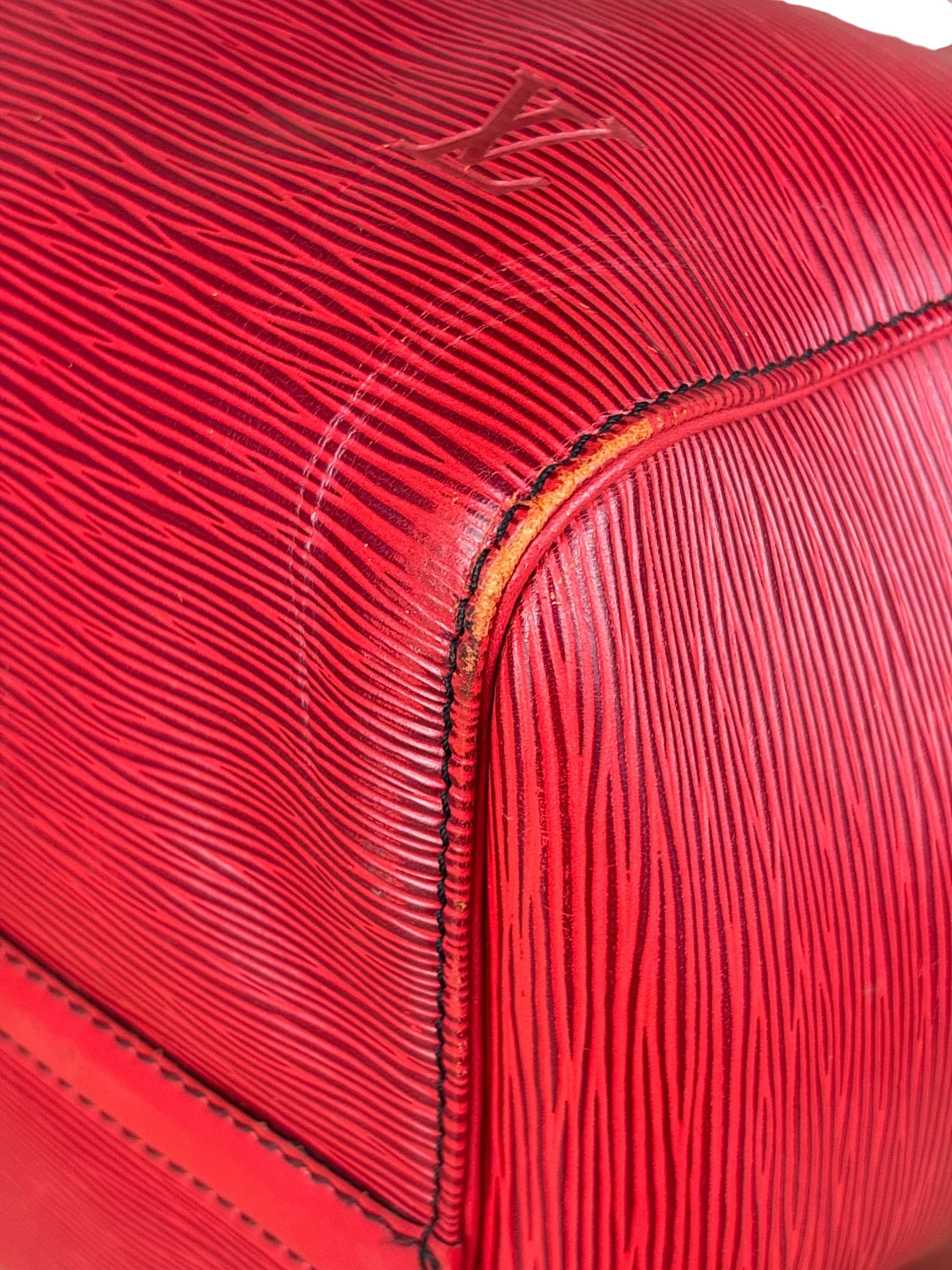 Louis Vuitton Red Epi Keepall Duffel Hand Bag