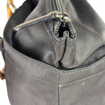 Gucci Black Nylon/Leather Trim Bamboo Top Handle Tote