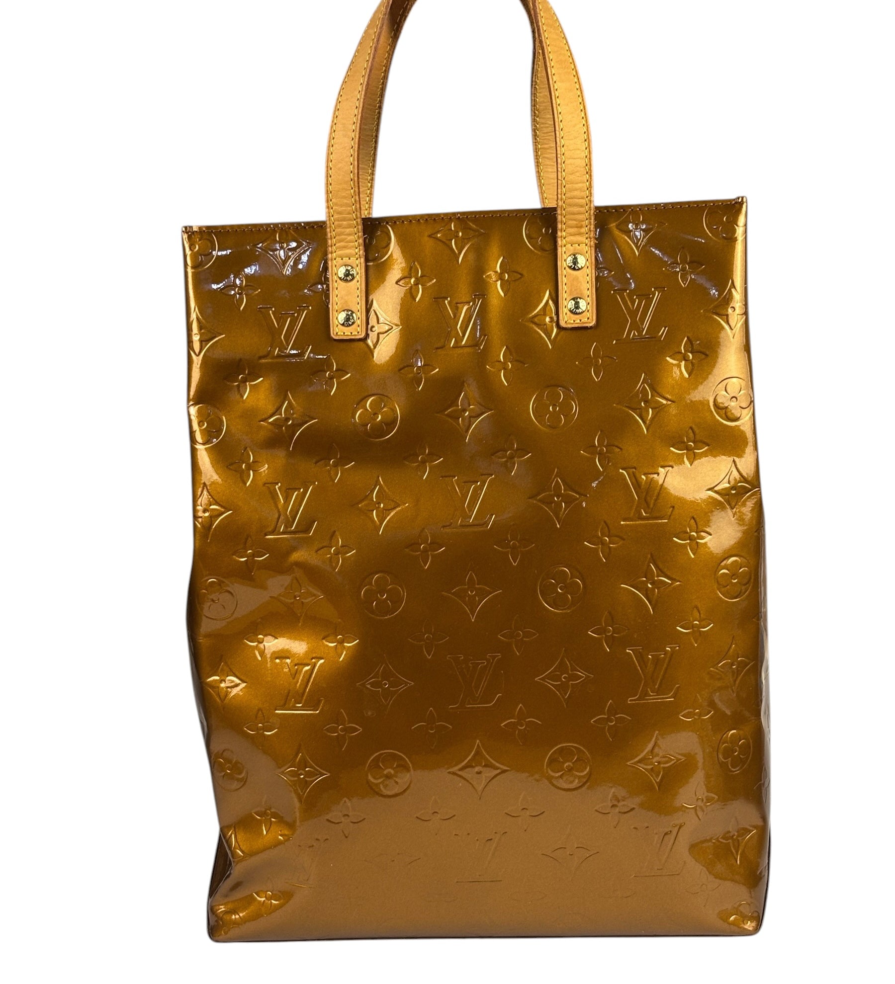 Louis Vuitton Metallic Bronze Vernis Reade MM