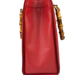 Gucci Red Leather Diana Bamboo Handle Tote