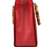 Gucci Red Leather Diana Bamboo Handle Tote