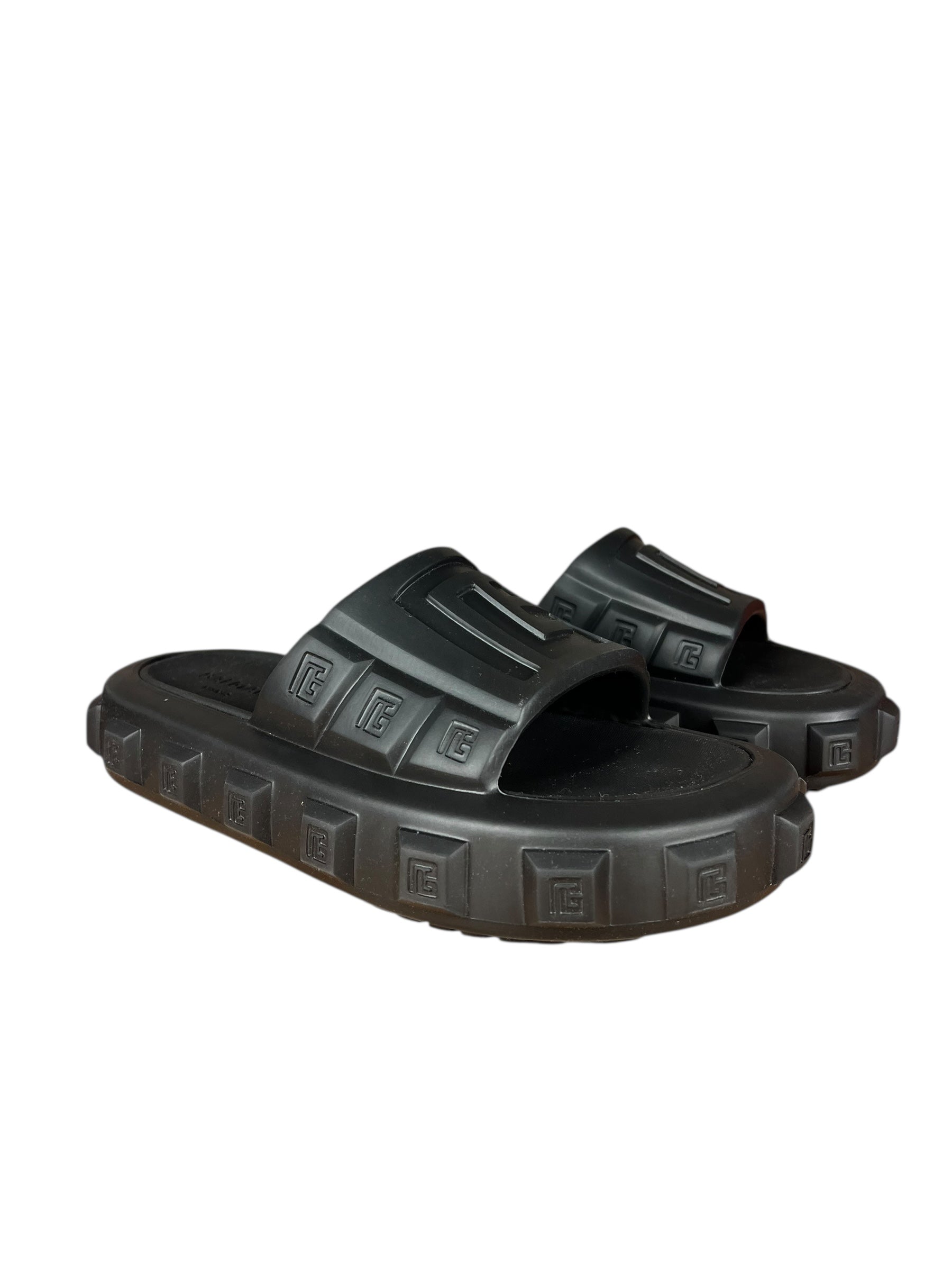 Balmain Ari Black Rubber Sandals