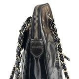 Chanel Vintage Black Patent Leather Envelope Chain Shoulder Bag 1998