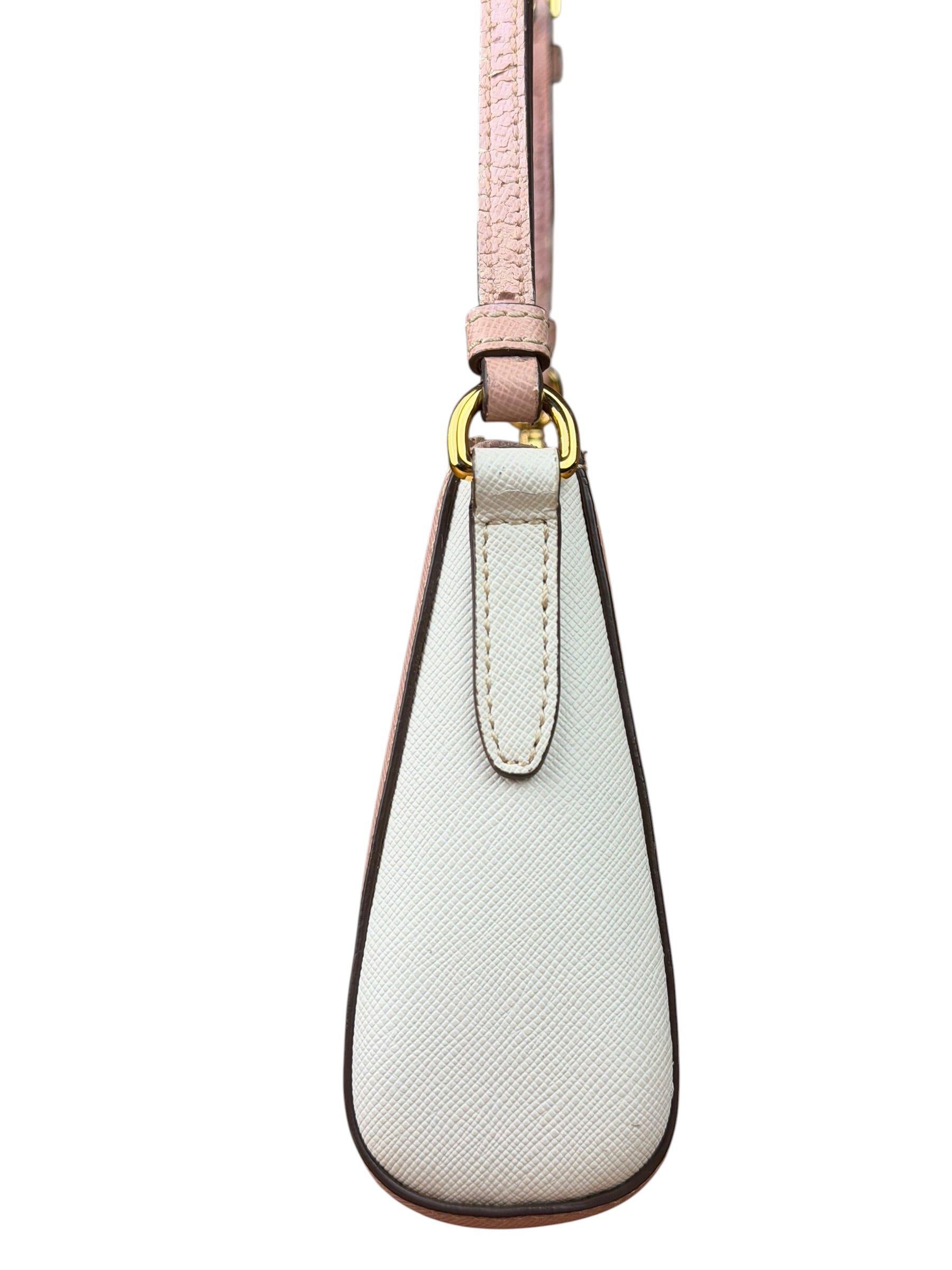 Prada Bicolor Saffiano Leather Mini Pochette