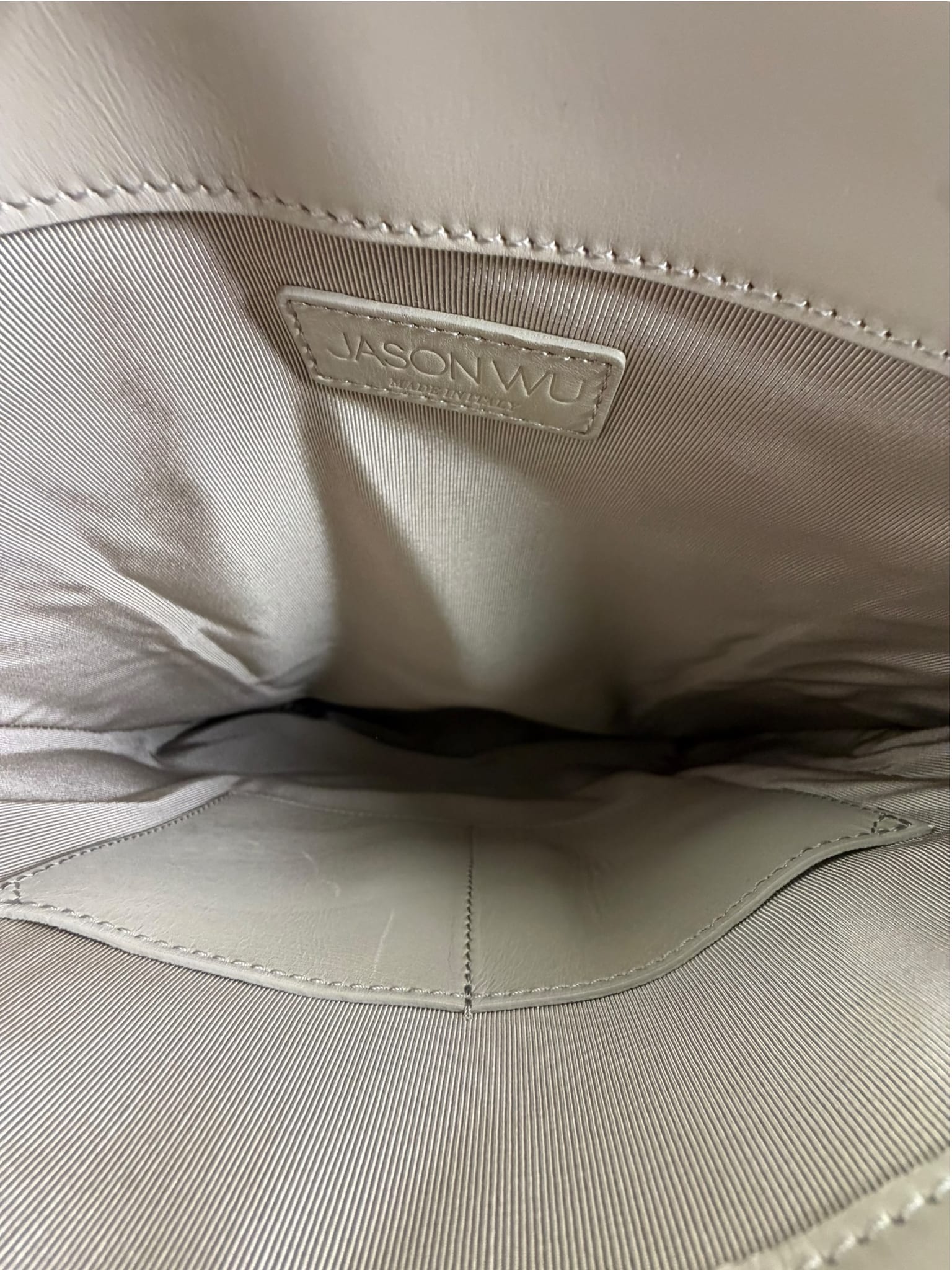 Jasonwu Grey Leather Lamb Fur Flap Tote