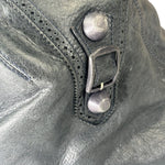 Balenciaga Grey Lambskin Giant Brogues Pompom Two-Way Bag