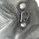 Balenciaga Grey Lambskin Giant Brogues Pompom Two-Way Bag